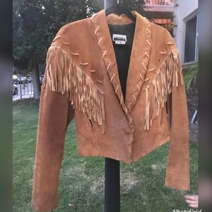 Fringe leather jacket